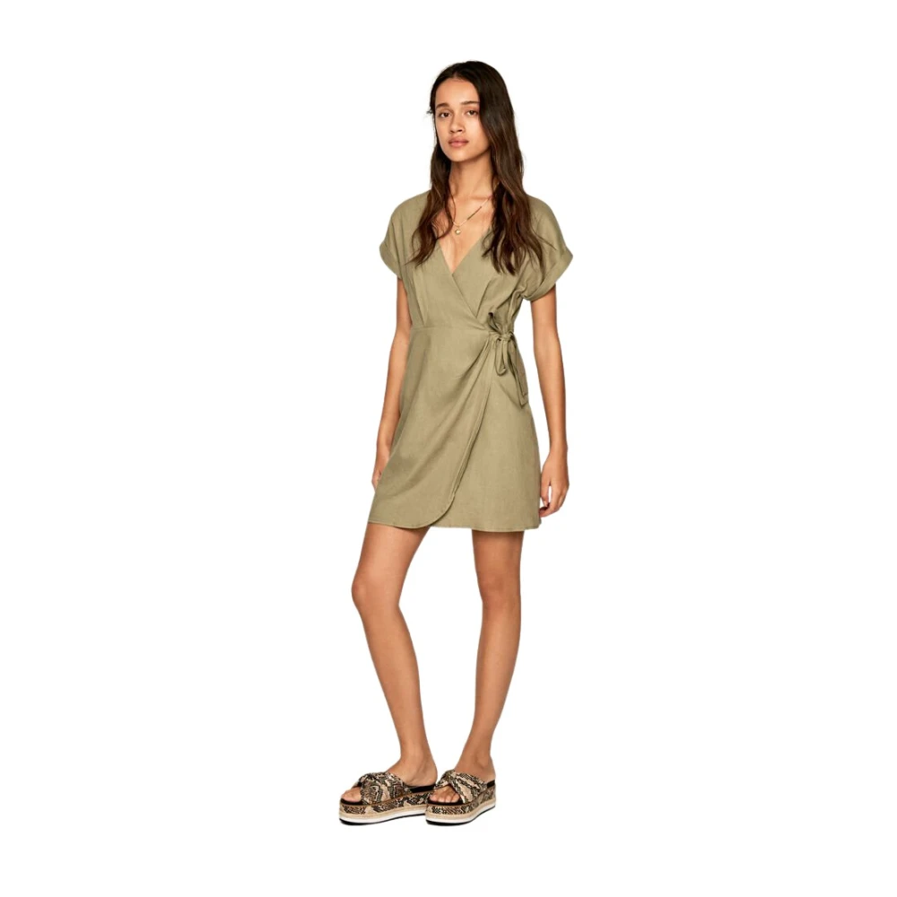 Pepe Jeans Women's Green Casual Dresses, L, Julieta Dress