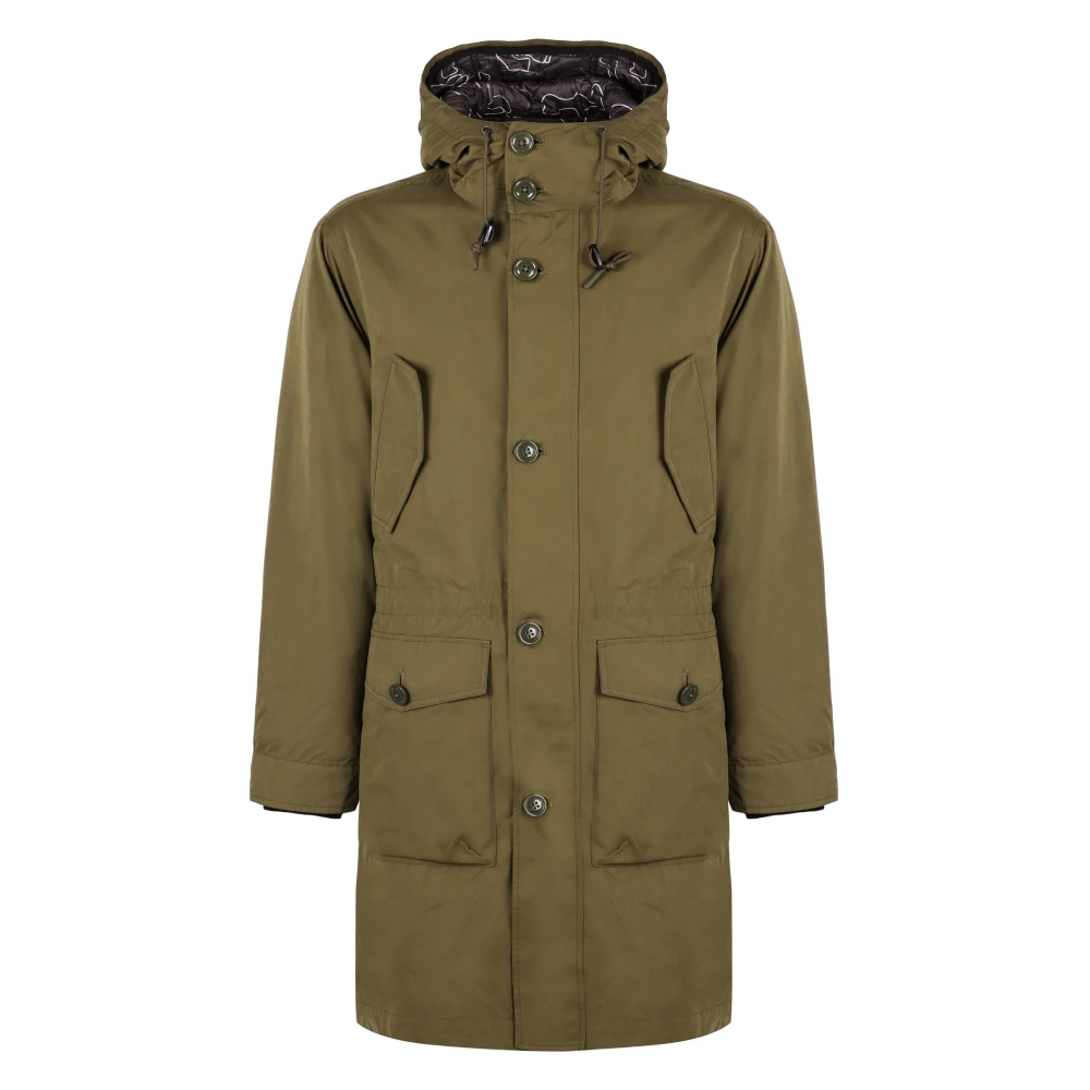 Woolrich Gelaagde capuchon parka jas Green Heren