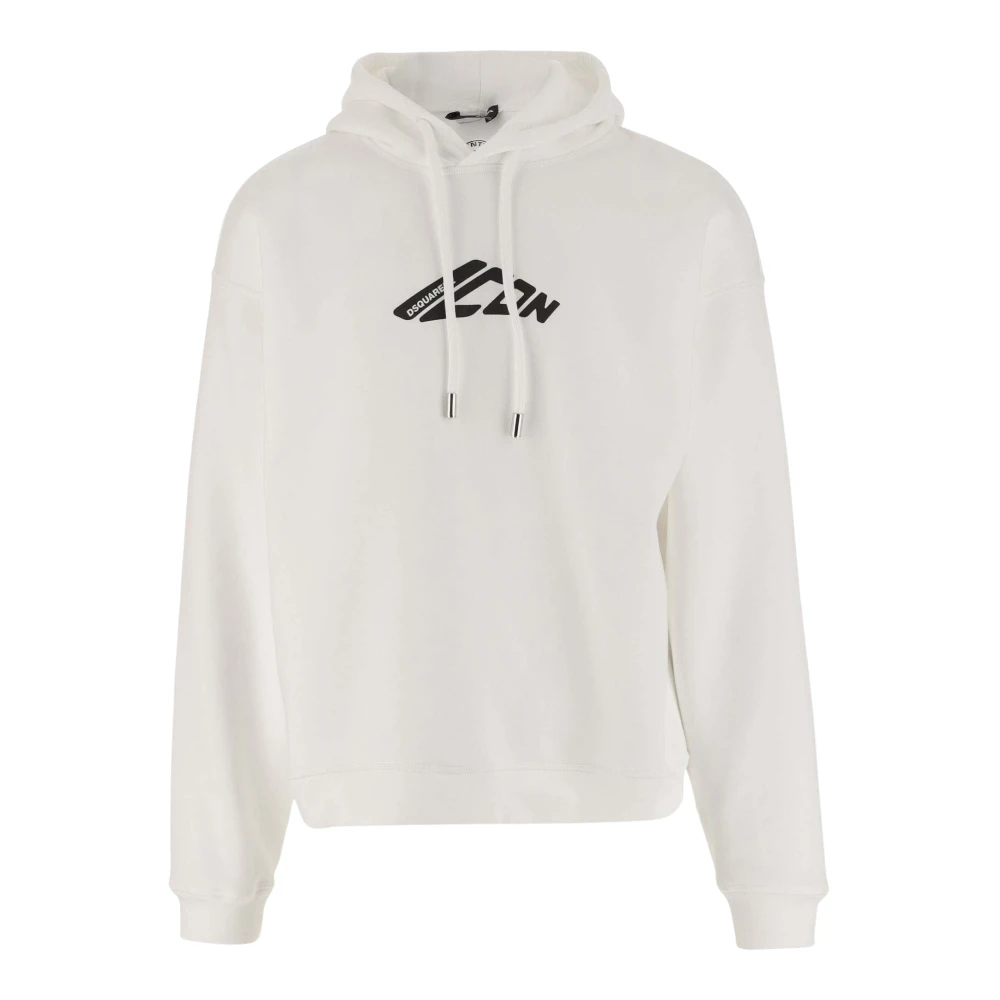 Dsquared2 Hoodie van katoenmix met logo White Heren