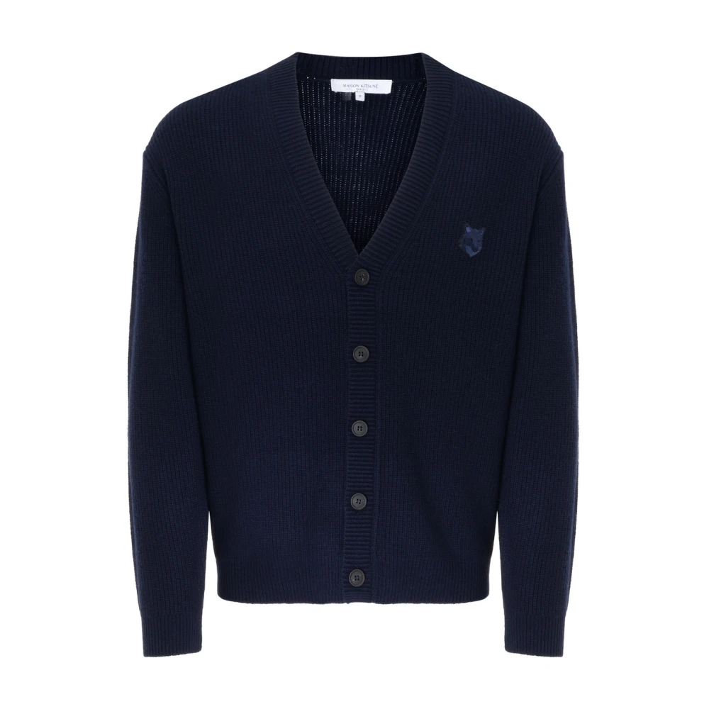 Maison Kitsuné Fox Head Patch Comfort Sweatshirt Blue Heren