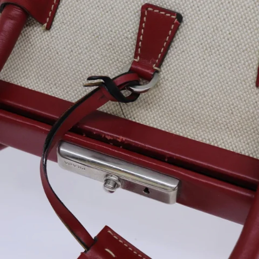 Prada Vintage Pre-owned Canvas handbags Beige Dames