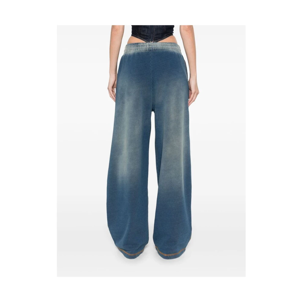 Diesel Indigo Blauw Elastische Trekkoord Taillebroek Blue Dames