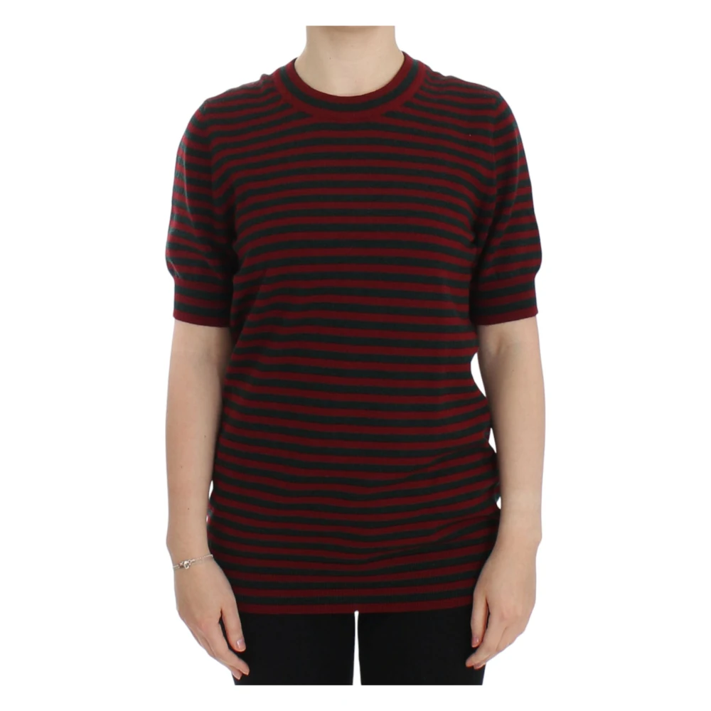 Dolce & Gabbana Women's Red Cashmere Knitwear, S, Short-Sleeve Cashmere Crewneck Jumper