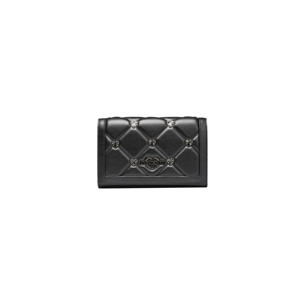 Love Moschino Zwarte Crossbody Tas met Ketting Black Dames