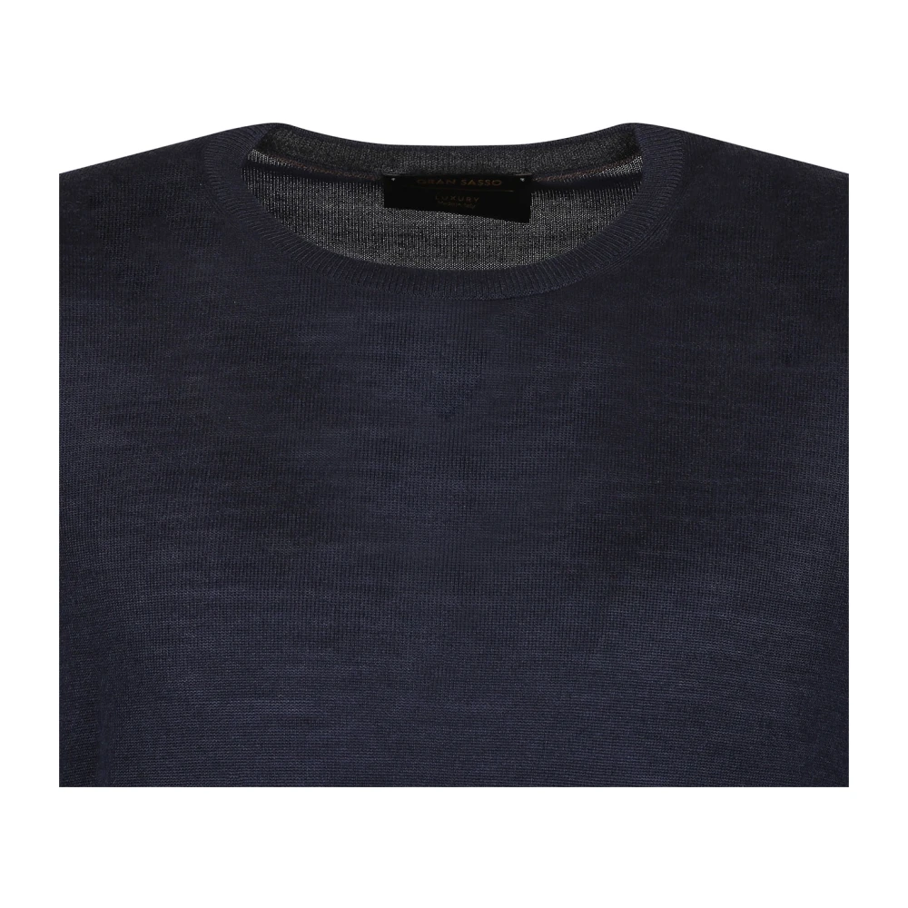 Gran Sasso Donkerblauwe Crew Neck Sweater Blue Heren