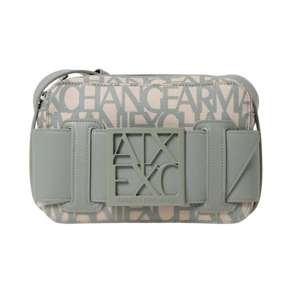 Armani Exchange Women's Green Logo Buckle Crossbody Bag Stylish Practical