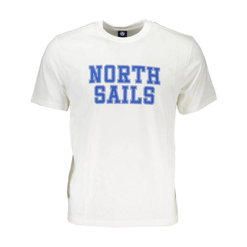 North Sails Klassisk Vit T-shirt med Logodesign White, Herr