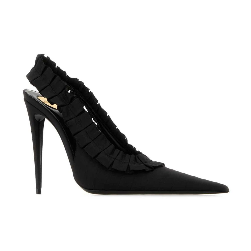 Saint Laurent Madeleine Ruffled Slingback Pumps