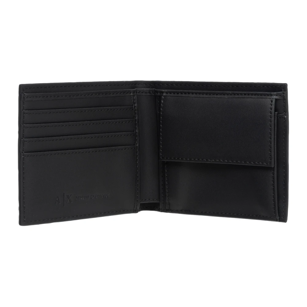 Armani Exchange Logo Plain Portemonnee met Kaartsleuven Black Heren