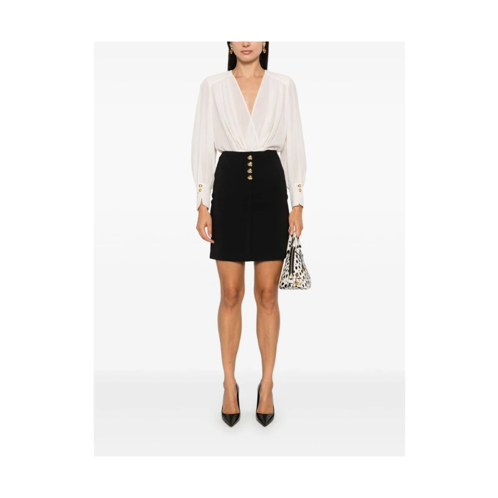 Elisabetta Franchi Diepe V-hals Geplooide Jurk Multicolor Dames