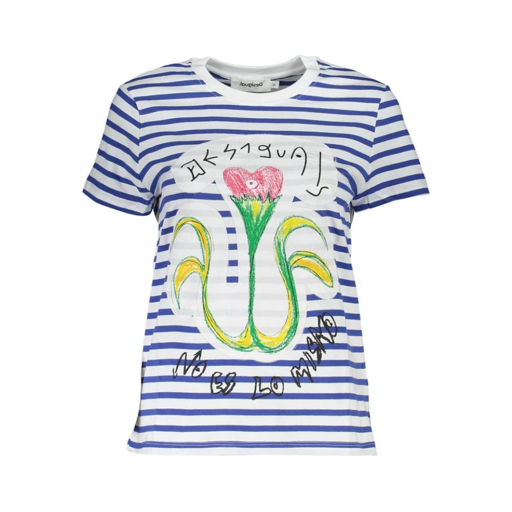 Desigual Donna Blu Cotone Maglietta