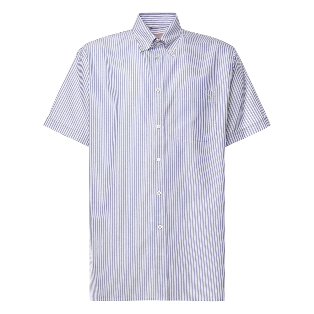 Valentino Garavani Blauw Shirt met VLogo Borduurwerk Blue Heren