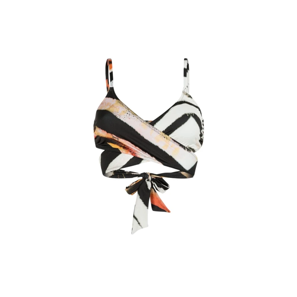Roberto Cavalli Zebra Wrap Bikini Top V-hals Multicolor Dames