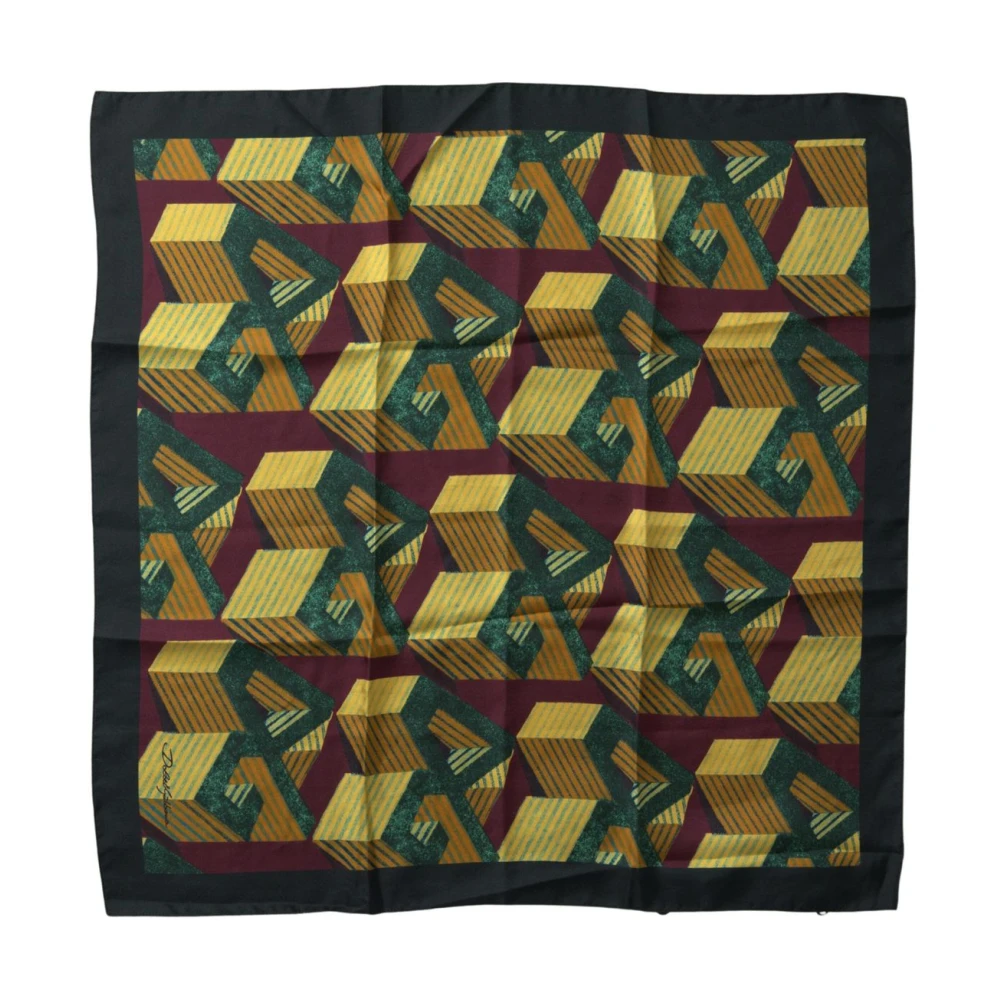 Dolce & Gabbana Men's Multicolor Handkerchiefs, One Size, Elegant Silk Square Scarf