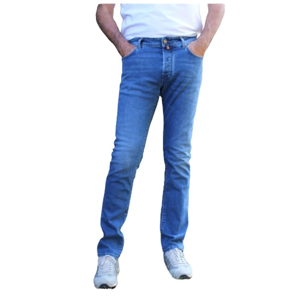 Jacob Cohën Slim Fit Katoenen Jeans met Stretch Blue Heren