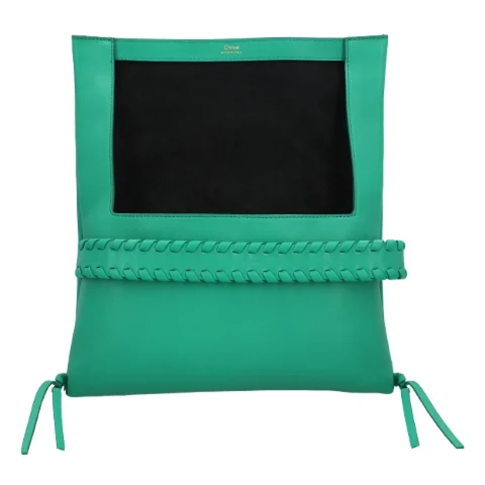 Chloé Leather clutches Green Dames