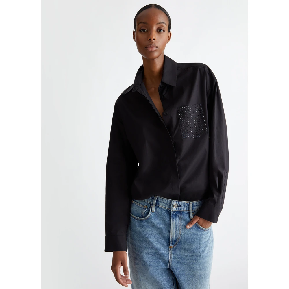 Liu Jo Studded Oversized Shirt Black Dames