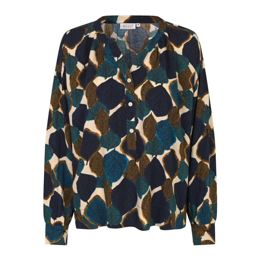 Masai Top met handgeschilderd bladerenpatroon Multicolor Dames