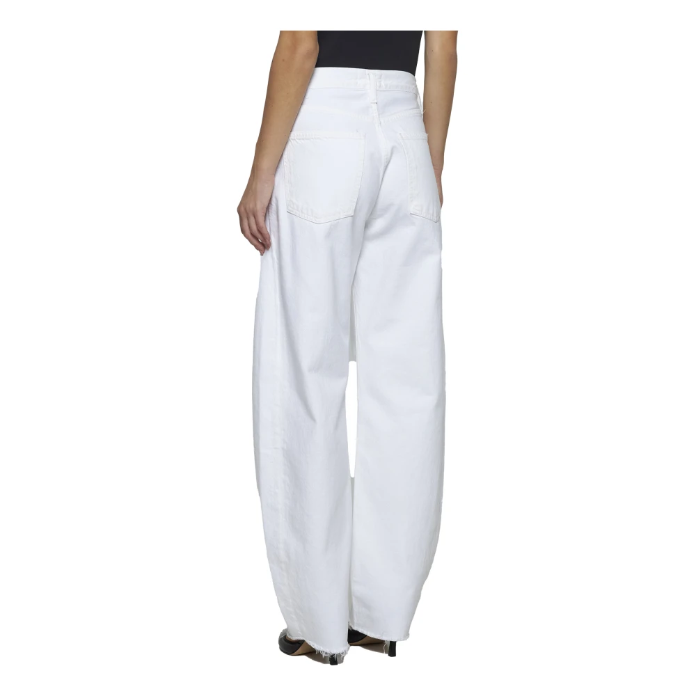 Agolde Witte Luna Jeans met Logo Patch White Dames