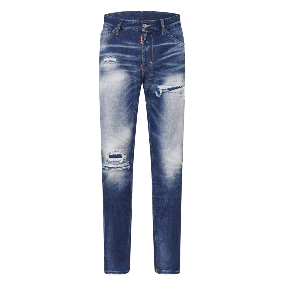 Dsquared2 Destroyed Slim Fit Denim Jeans Blue Heren