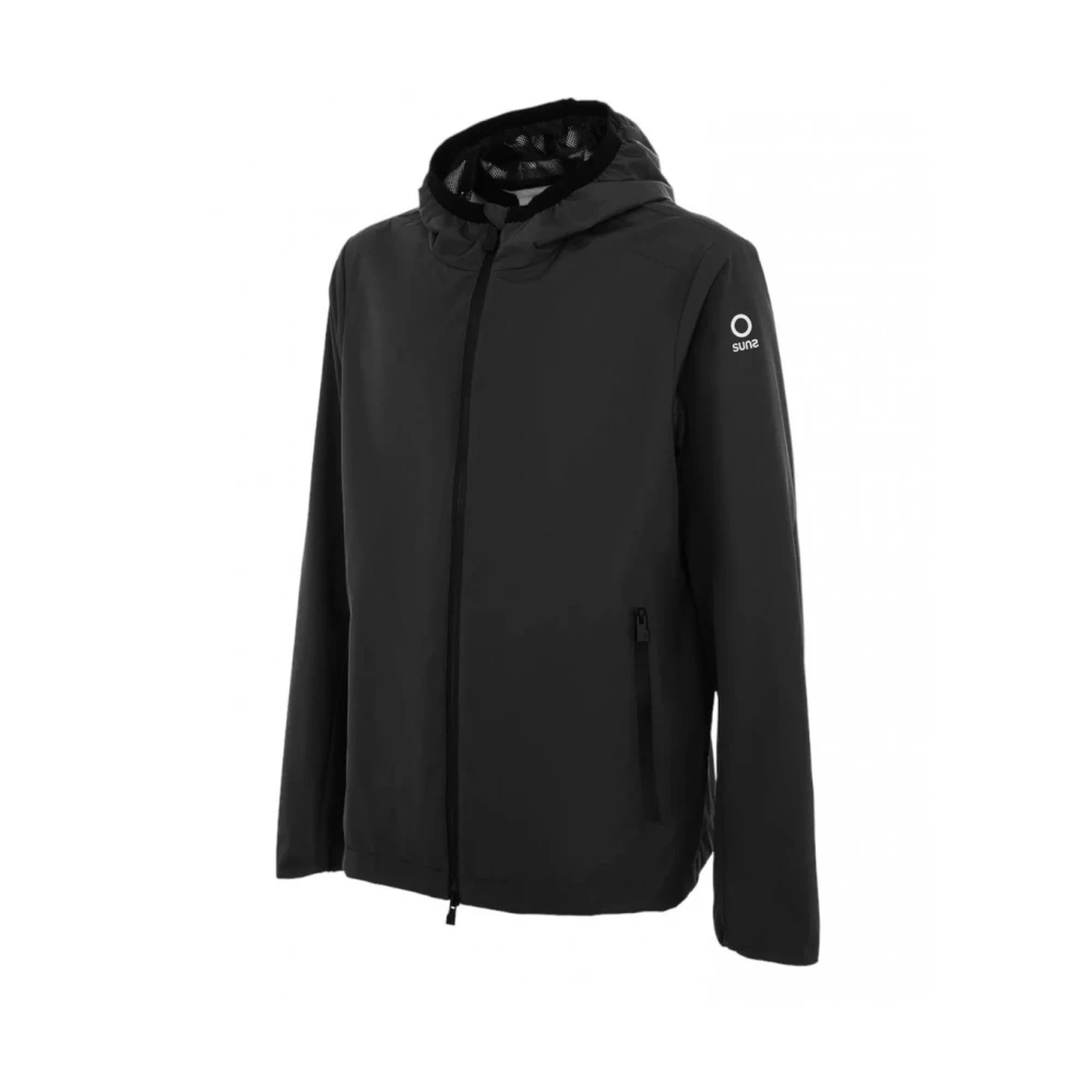 Suns Zwarte Jas met Mesh Voering Black Heren