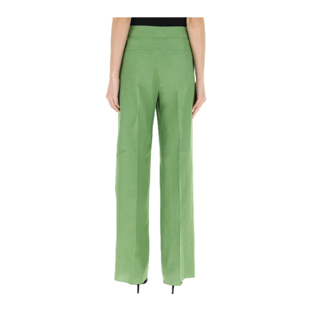 Pennyblack Linnen en Viscose Wijde Pijp Broek Green Dames