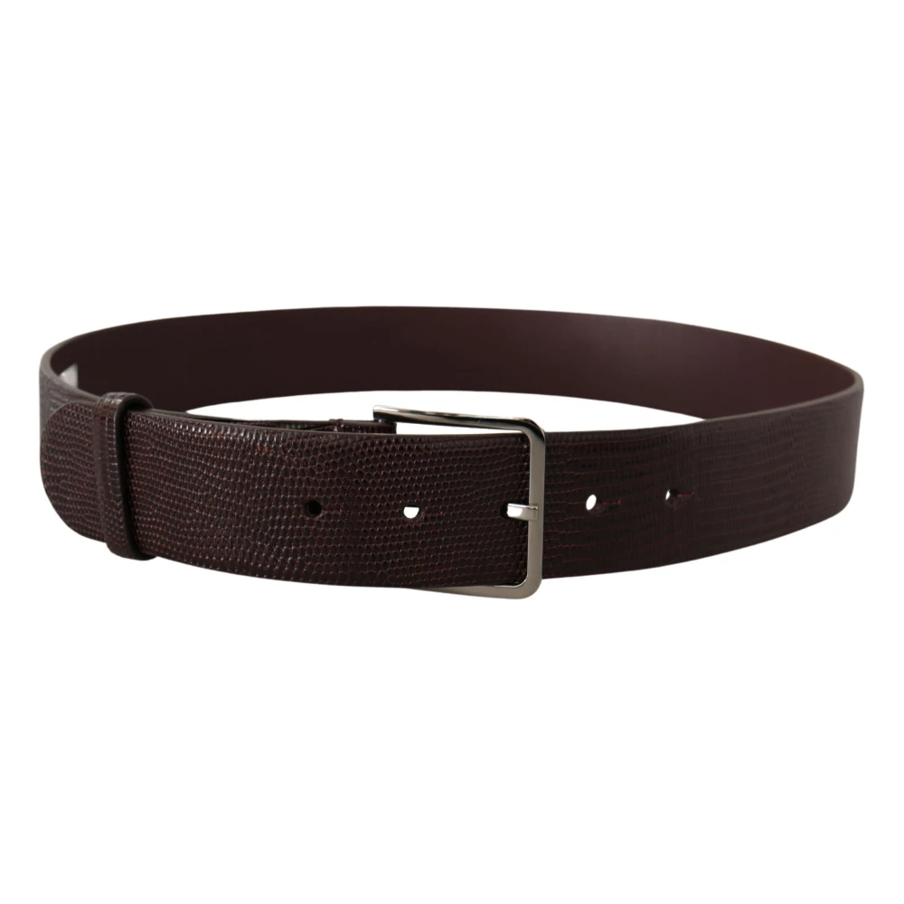 Dolce & Gabbana Elegante donkerbruine leren riem Brown Heren