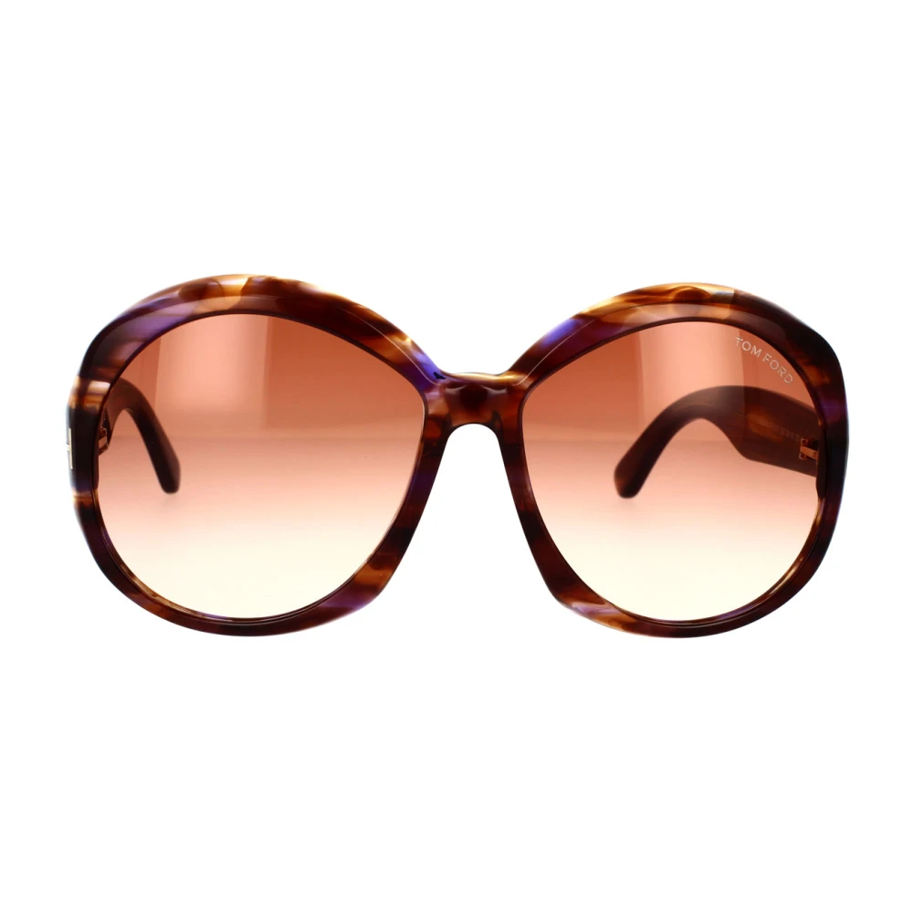 Tom Ford Runda solglasögon med klassisk stil Brown, Unisex