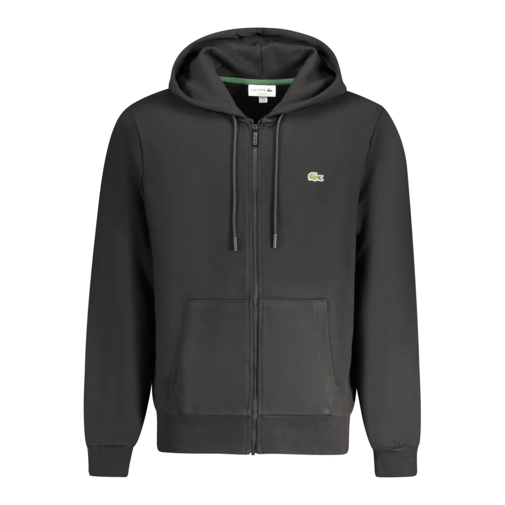 Lacoste Black Zip-Throughs, Male, Xl, Long Sleeve Hooded Sweatshirt