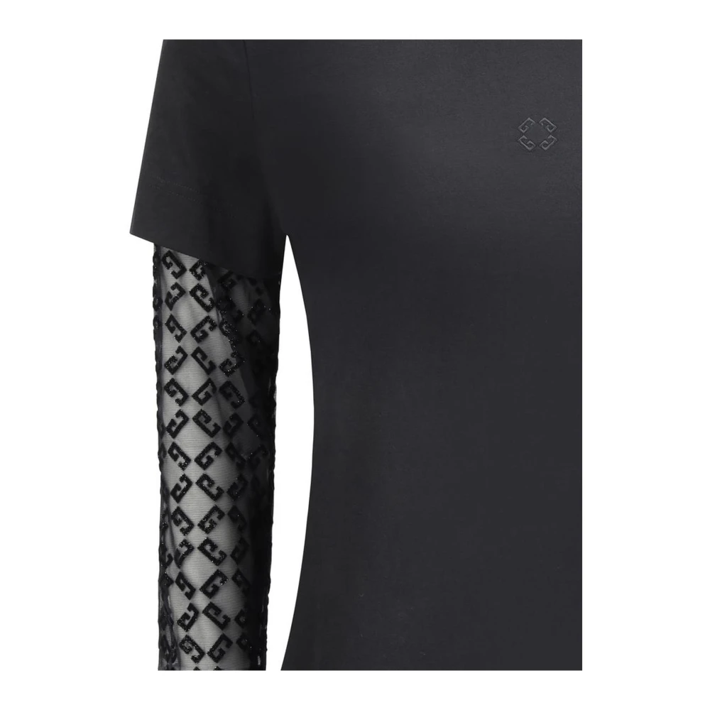 Givenchy Dubbel-laags Katoenen Longsleeve met Geborduurd Logo Black Dames