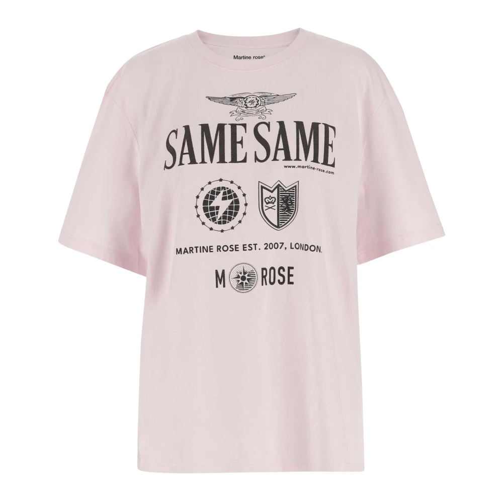 Martine Rose Grafische Print Katoenen T-Shirt Roze Pink Heren