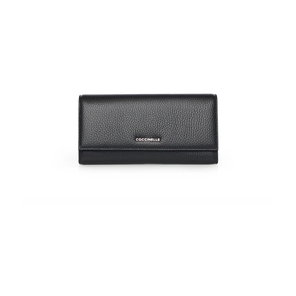 Coccinelle Women's Black Metallic Soft Wallet - Wallets & Cardholders - One Size - Accessories