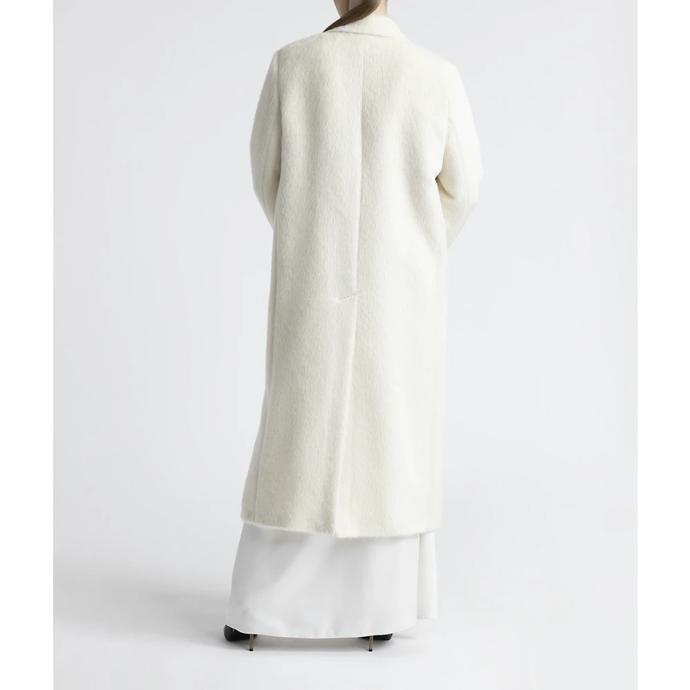 PESERICO Alpaca en wollen double-breasted jas Beige Dames