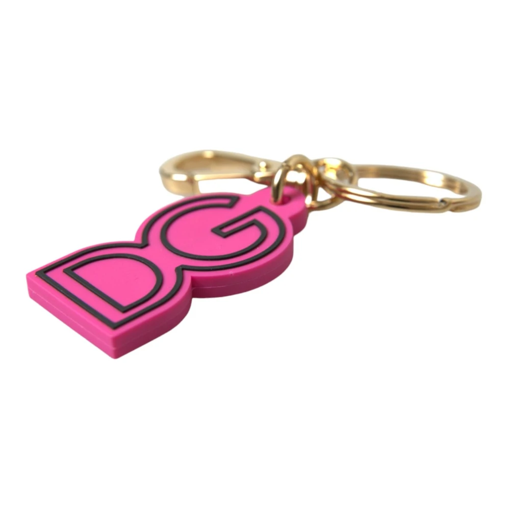 Dolce & Gabbana Elegante Gouden en Roze Sleutelhanger Multicolor Unisex