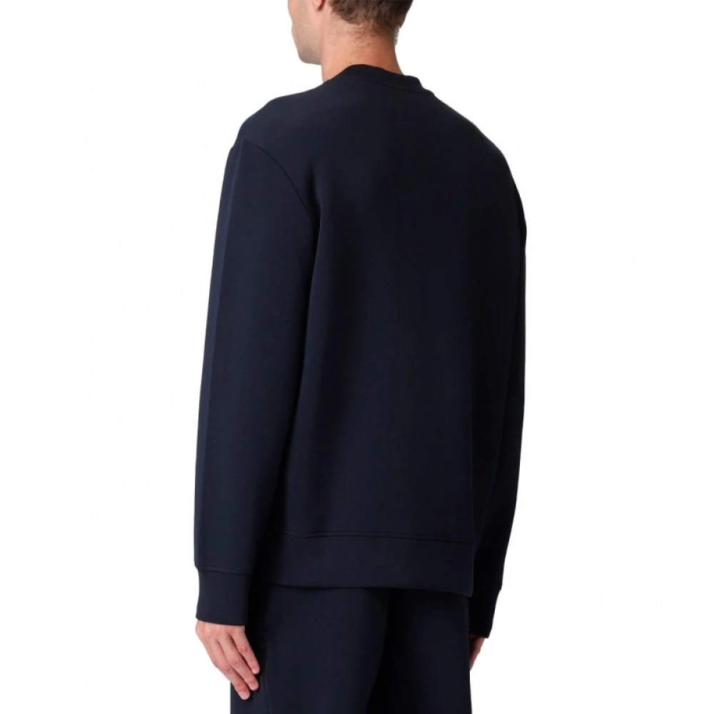 Armani Gedrukte Sweater Blue Heren