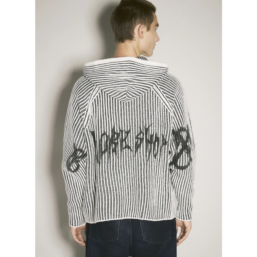 032c Gebreide Hoodie Vest met Ritssluiting Gray Heren