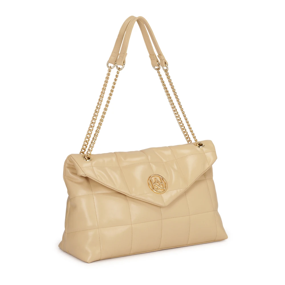Kazar Gestikte patroon leren handtas Beige Dames