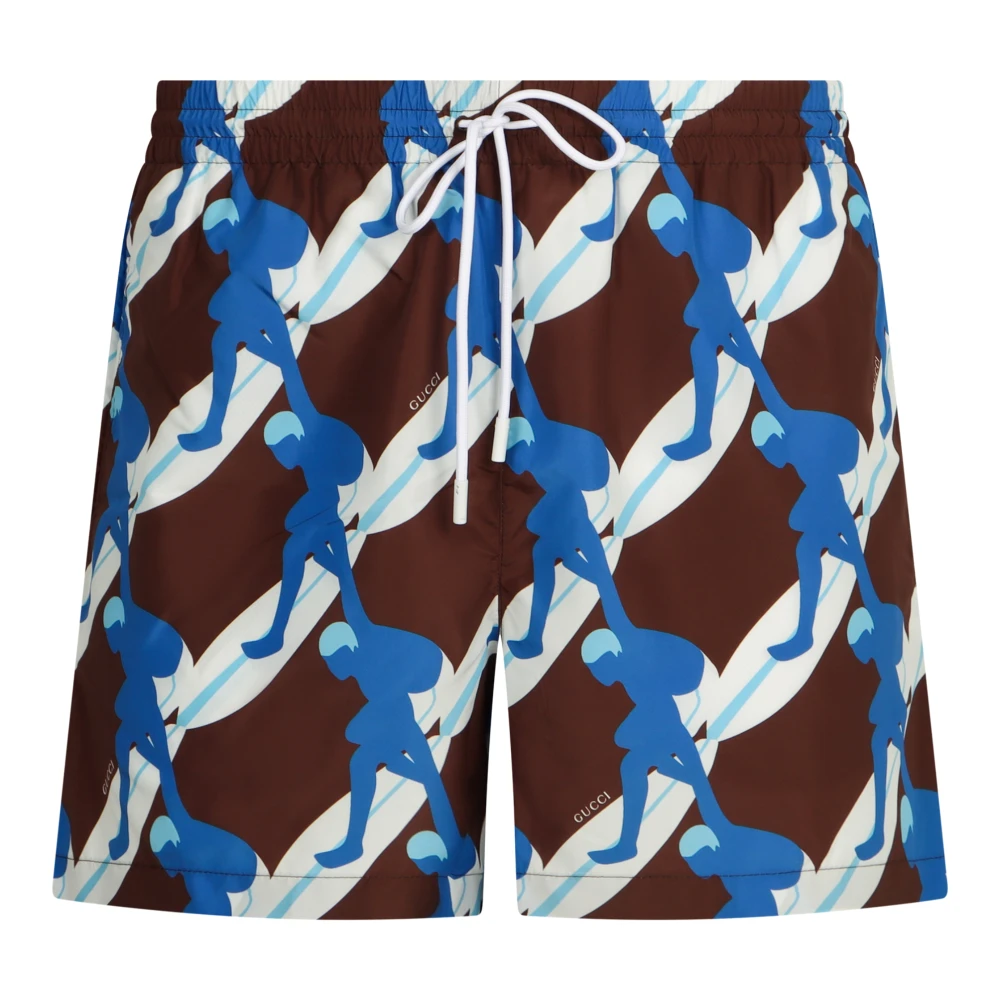Gucci Multicolor Beachwear, Male, L, Printed Swim Shorts