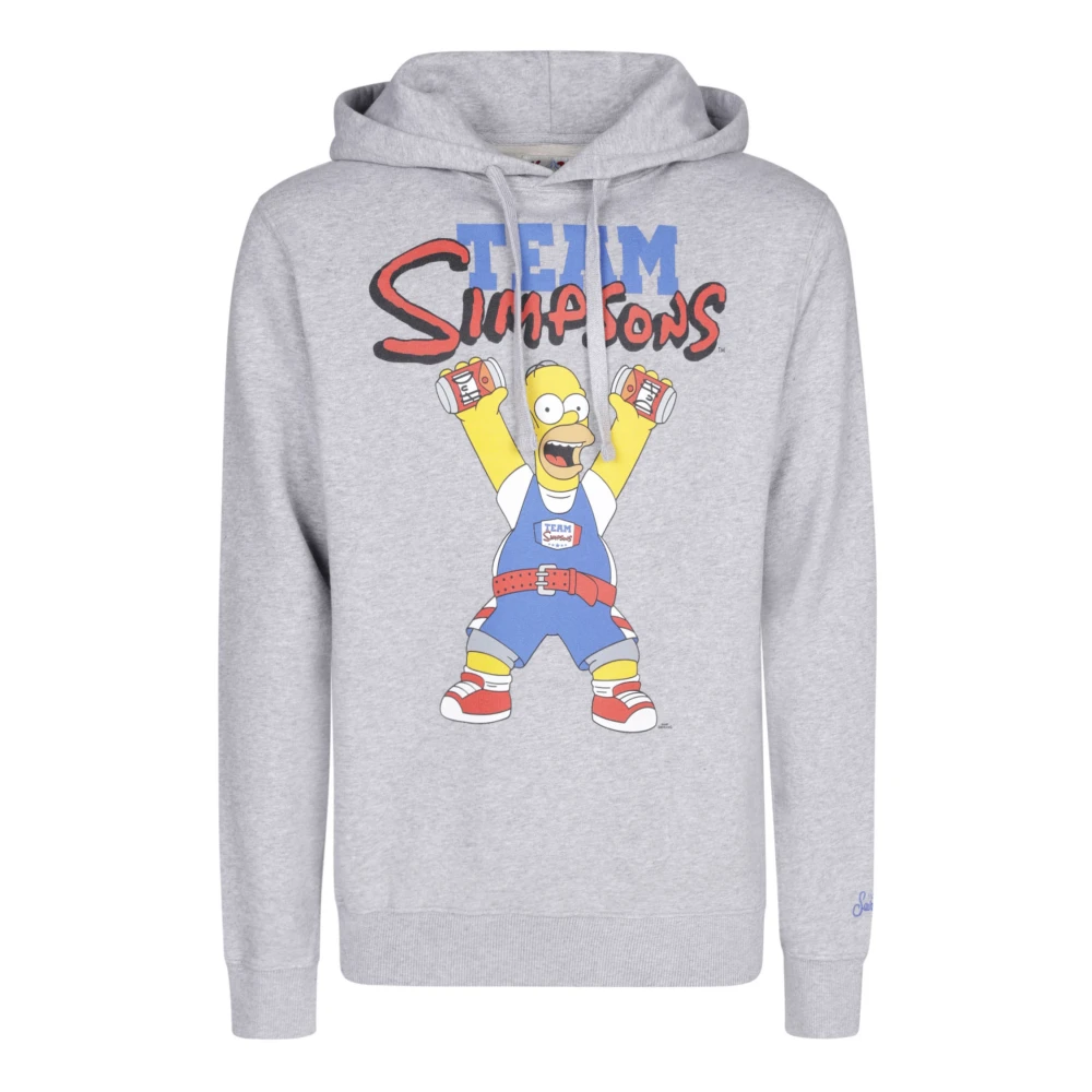 MC2 Saint Barth Tribeca Hoodie met trekkoorden en print Gray Heren