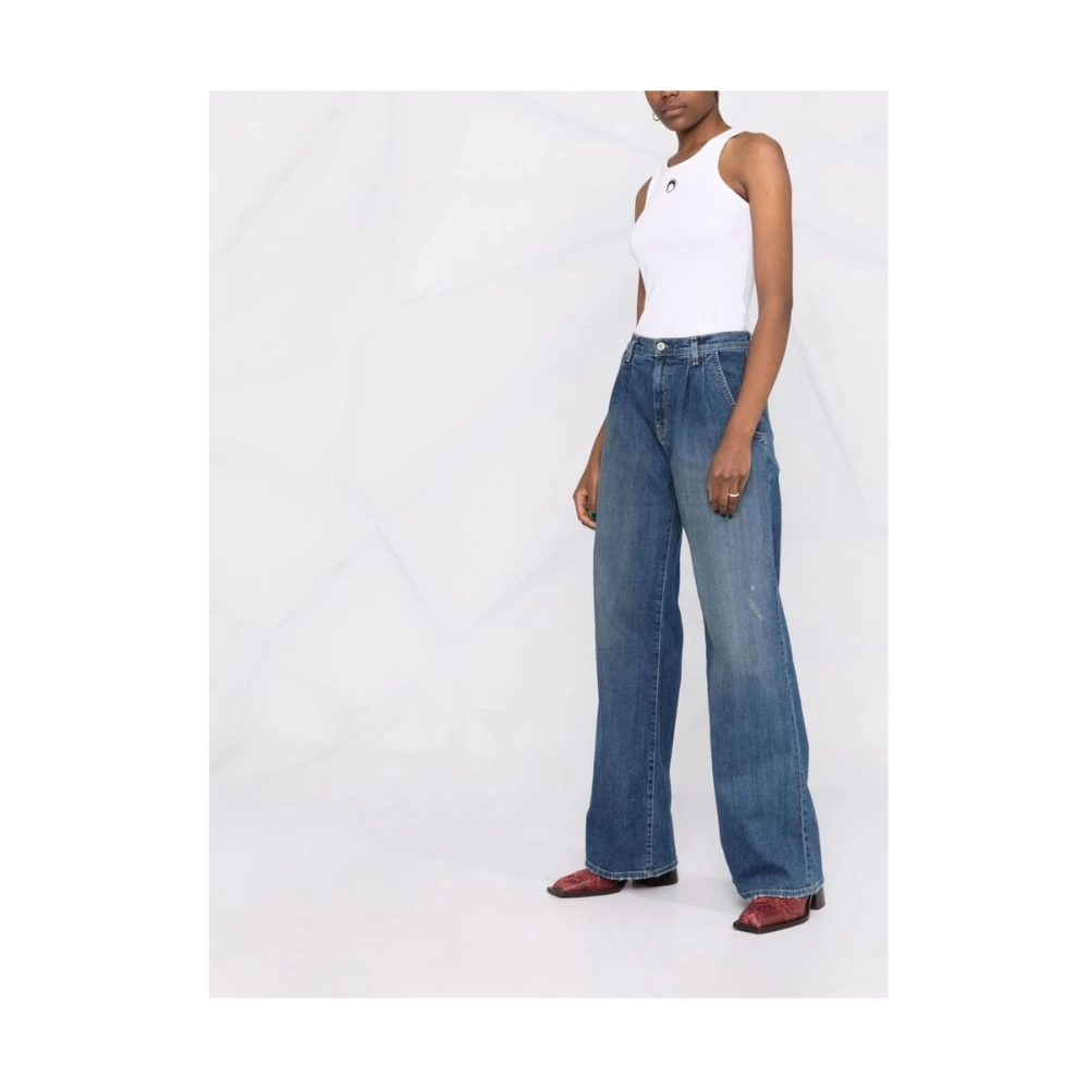 Nili Lotan Klassieke Blauwe Wide Leg Jeans Blue Dames