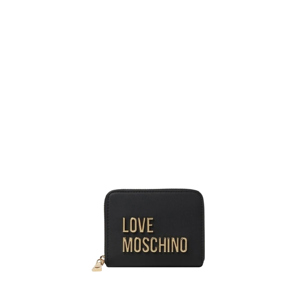 Moschino Zwarte Portemonnee met Iconische Details Black Dames