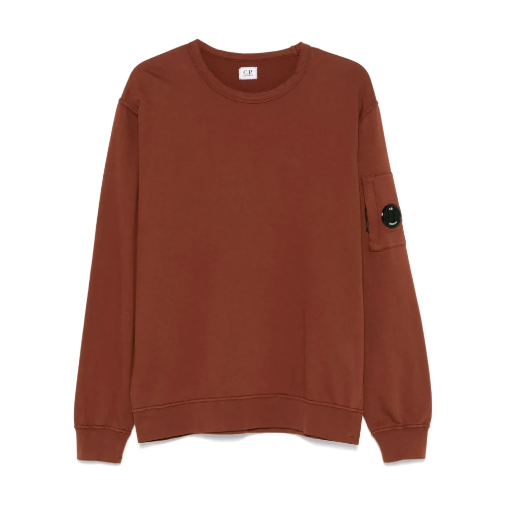 C.P. Company Bruine Crewneck Sweatshirt met Lenszak Brown Heren
