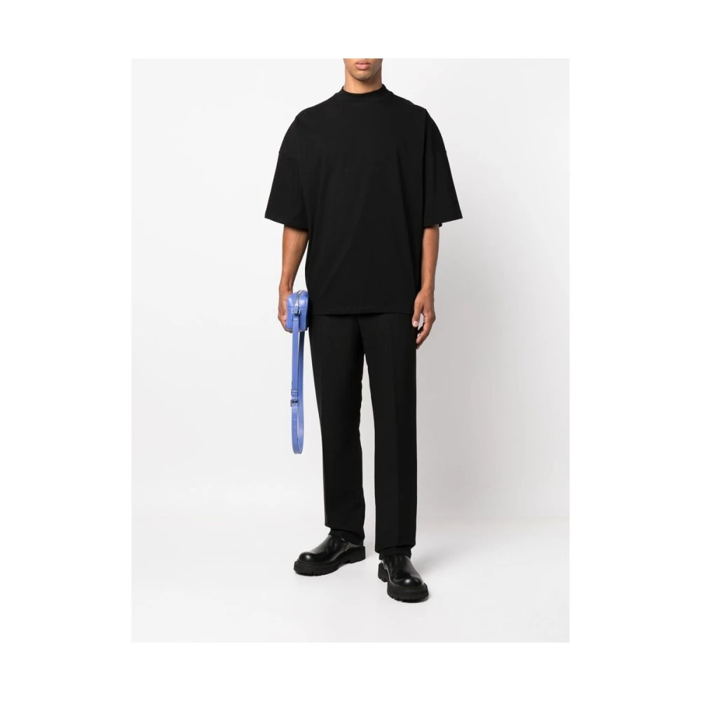 Jil Sander Zwart Katoen Ronde Hals T-shirt Black Heren