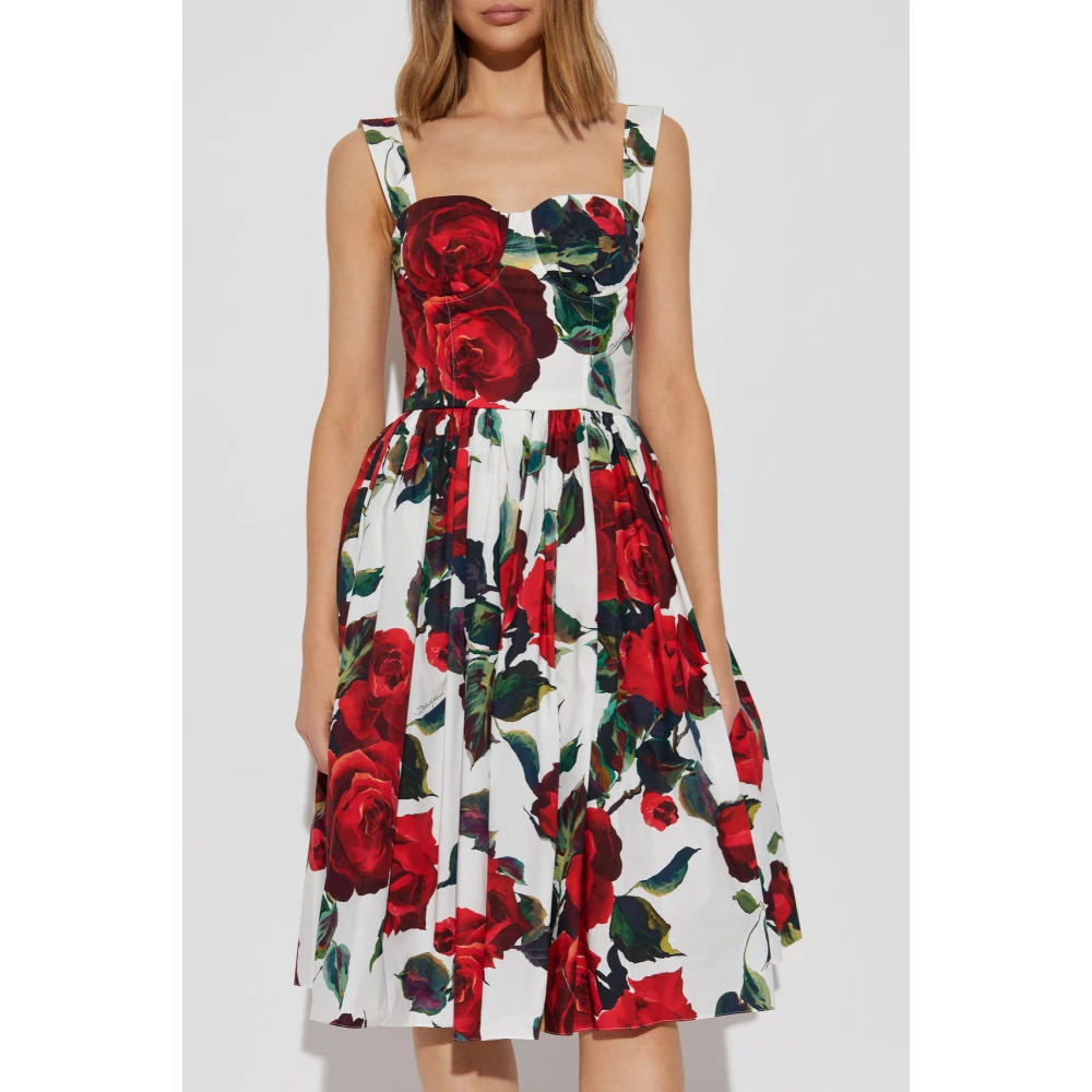 Dolce & Gabbana Jurk met bloemenpatroon Multicolor Dames