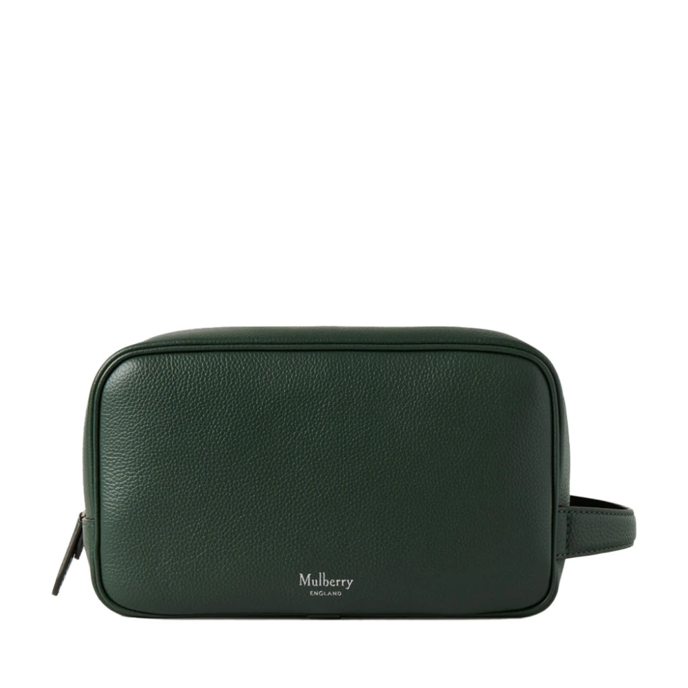 Mulberry Groene Leren Toilettas Klassiek Green Unisex