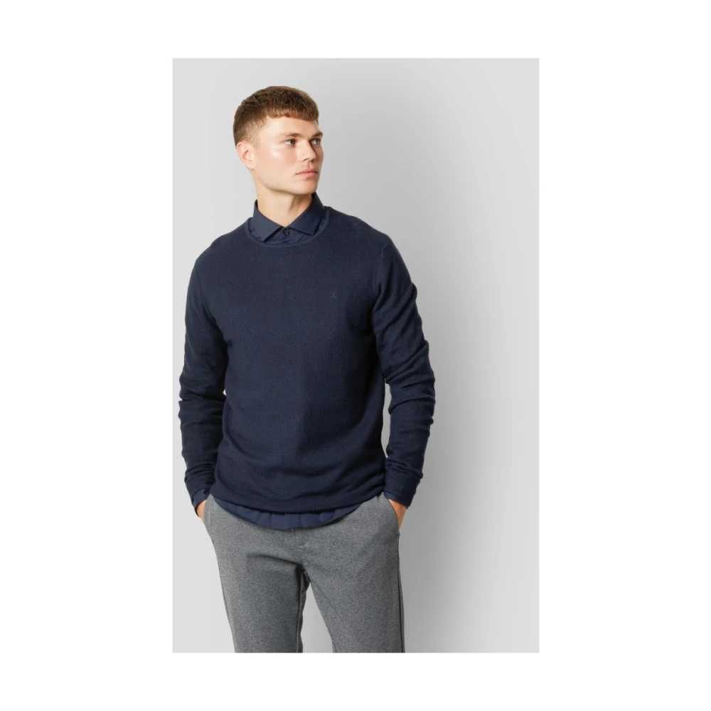 Clean Cut Lauritz Crew Knit Trui Blue Heren