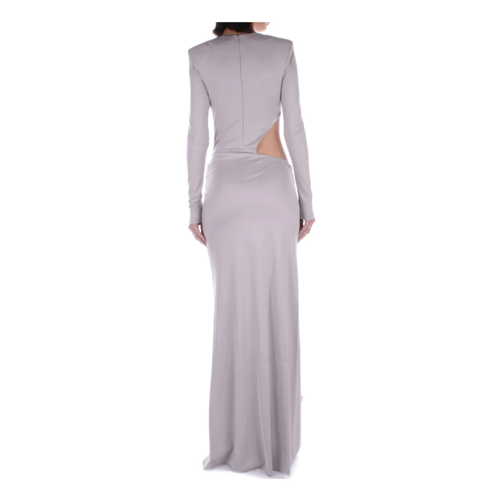 Elisabetta Franchi Rode Loper Jurk met Achter Rits Gray Dames