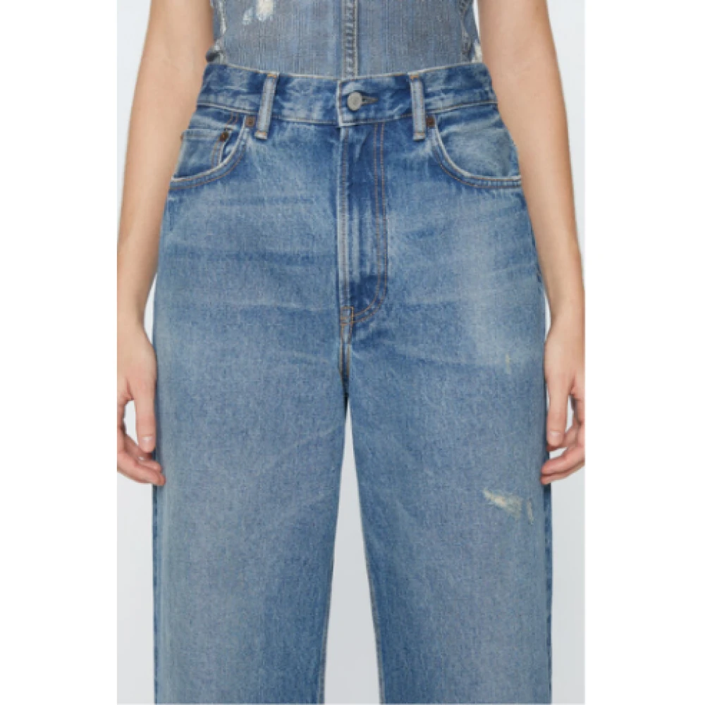 Acne Studios Blauwe Denim Losse Fit Jeans Blue Dames