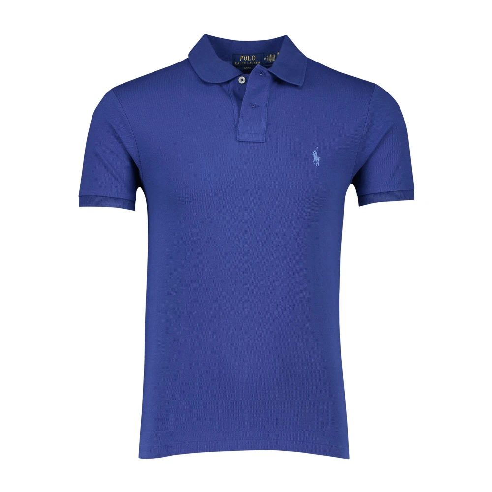 Polo Ralph Lauren Blauwe korte mouw slim fit polo Blue Heren