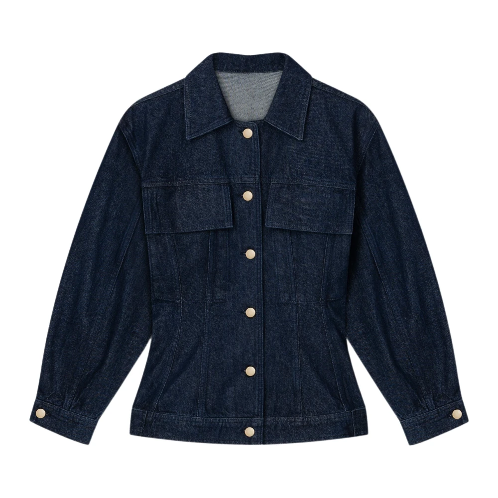 Aeron Denimjack met ballonmouwen Blue Dames